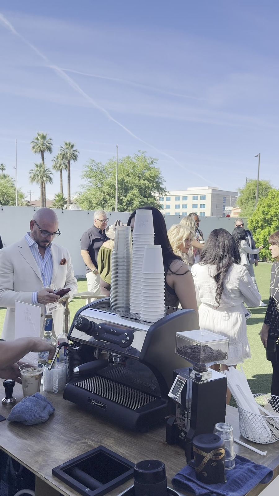 Bloom coffee cart at an outdoor corporate event in Phoenix