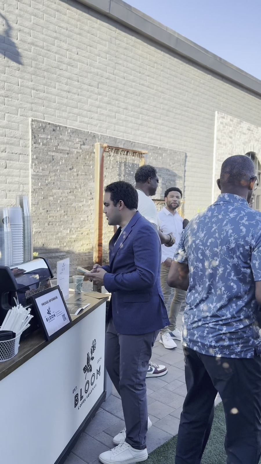 Guests at the Bloom mobile espresso bar