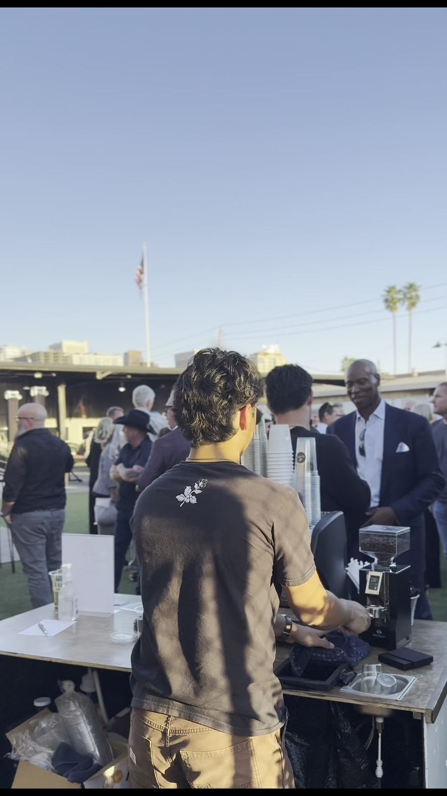 Bloom barista serving guests at an outdoor Phoenix event